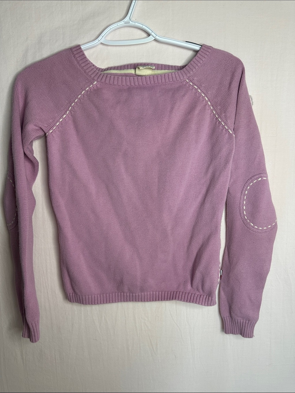 Tommy Hilfiger Lilac Knit Sweater with Elbow Patch